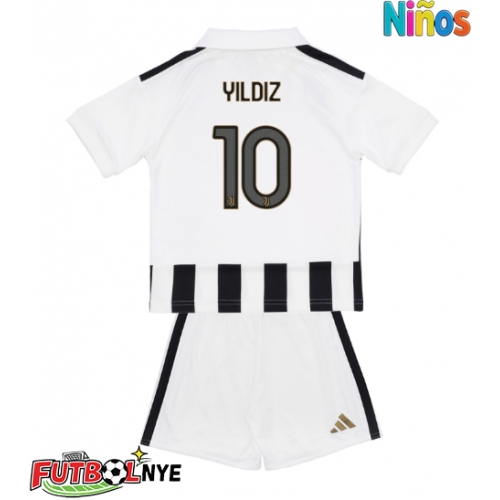 Camiseta Juventus Kenan Yildiz #10 Primera Equipación para niños 2026-27 manga corta (+ pantalones cortos)